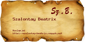 Szalontay Beatrix névjegykártya