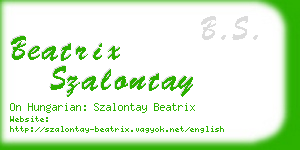 beatrix szalontay business card